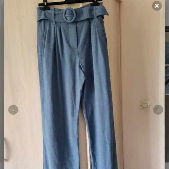 NWT Sezane Arthur Wool Trousers in Vintage Blue Sz 38 M - Picture 6 of 8